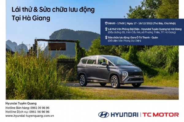 THÁNG  12 - LÁI THỬ & SỬA CHỮA LƯU ĐỘNG TẠI HÀ GIANG