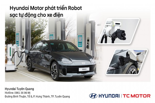 Hyundai Motor mới phát triển một robot sạc tự động cho xe điện