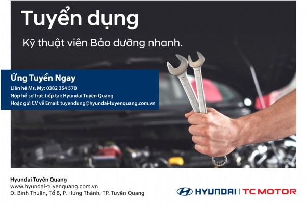 THÔNG BÁO TUYỂN DỤNG KỸ THUẬT VIÊN BẢO DƯỠNG NHANH