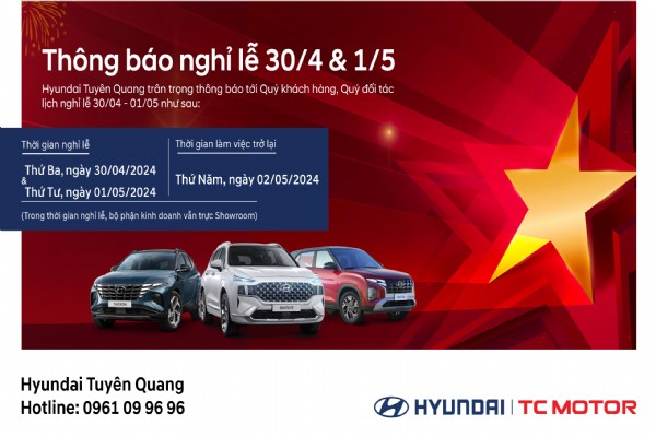 THÔNG BÁO NGHỈ LỄ 30/4 - 1/5